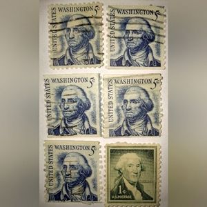 Collectible Blue George Washington 5 Cent Stamp Great Condition 1912